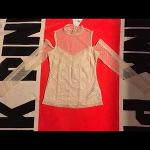 Guess Cold Shoulder Lace Top